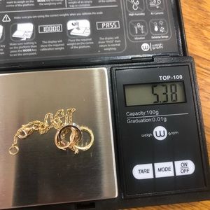 18K solid gold (not filled or plated) interlocking bracelet.